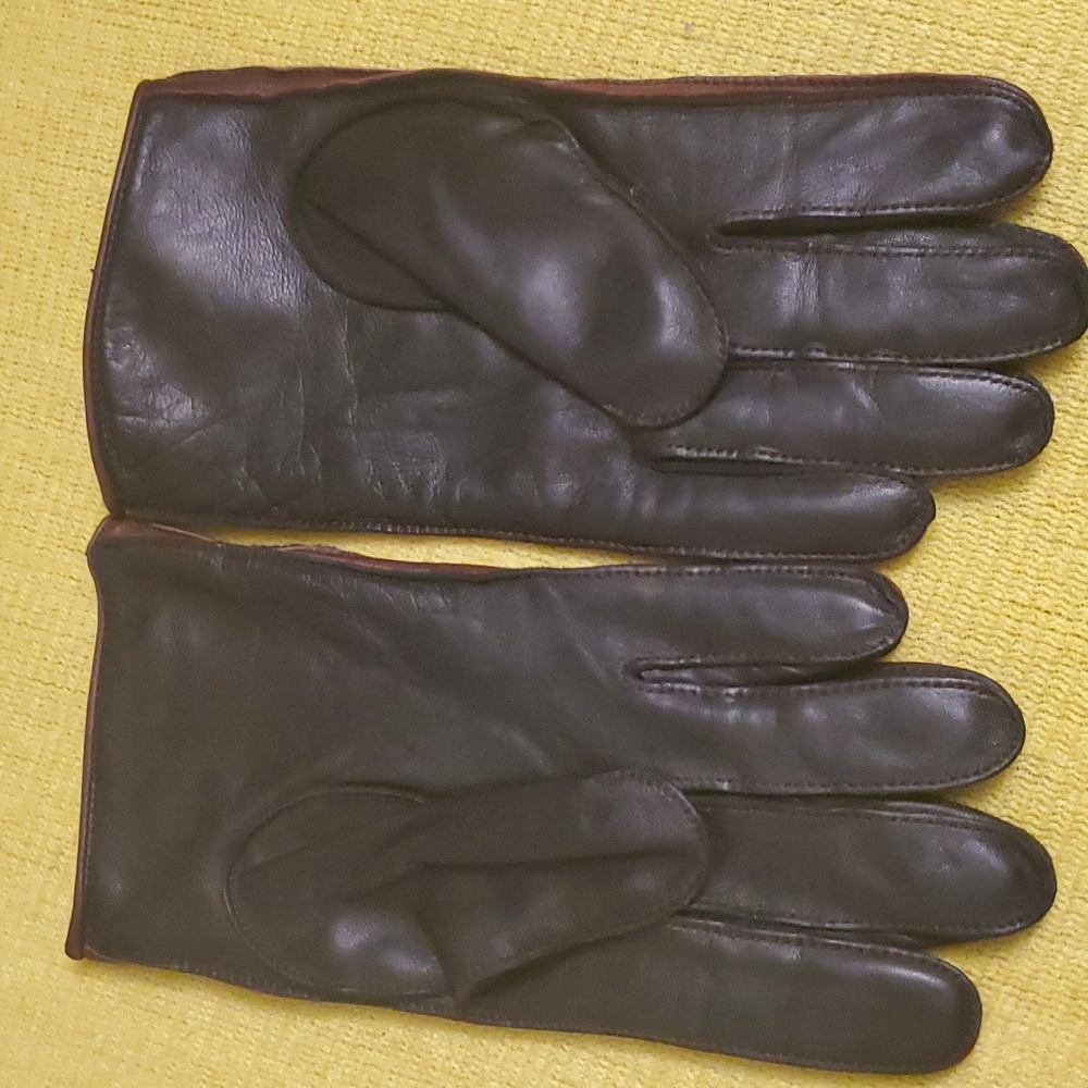 Mens FOWNES Leather groves,Black and Red - Picture 5 of 7